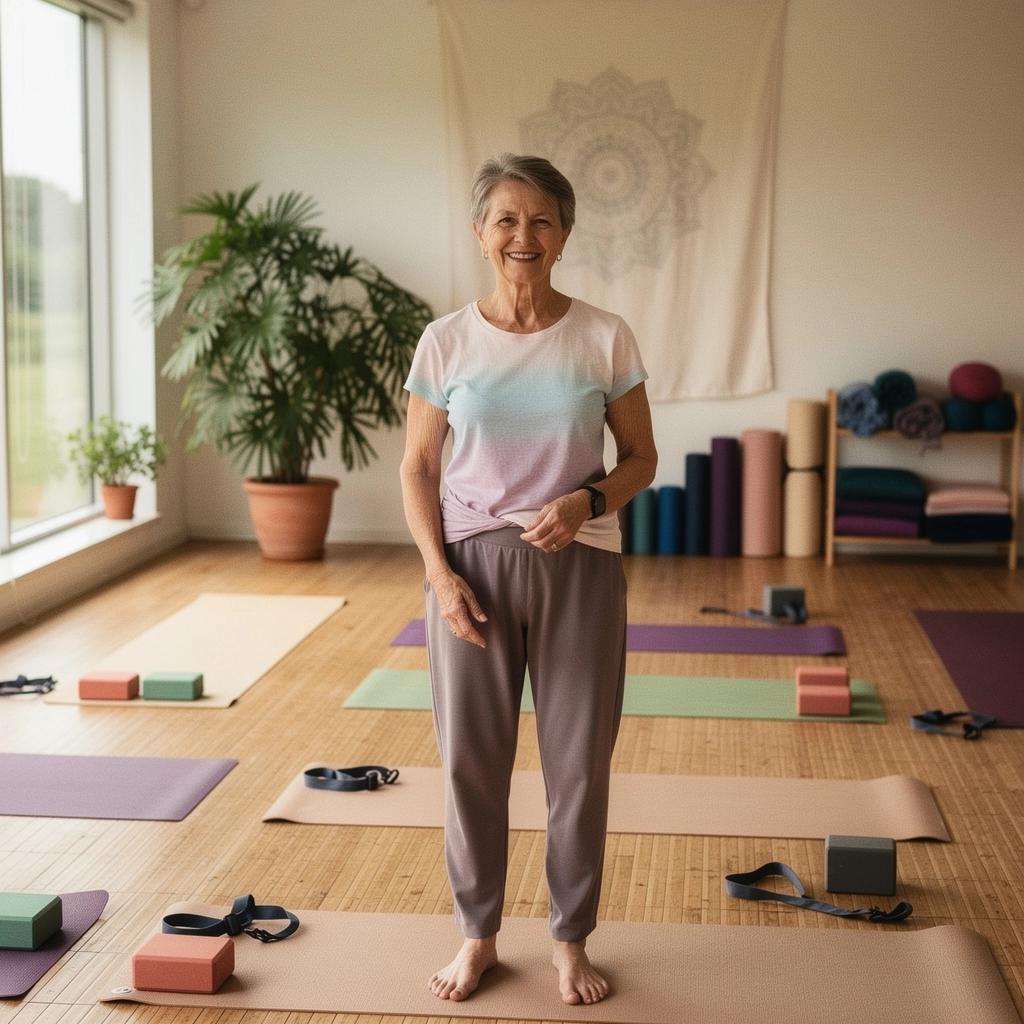 Un hombre mayor meditando en un entorno tranquilo, rodeado de naturaleza.
